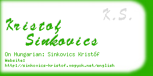 kristof sinkovics business card