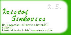 kristof sinkovics business card